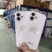 Usine en gros 2.0 étui de téléphone Transparent pour Iphone 16Pro Max souple Tpu absorbant les chocs couverture arrière petit trou