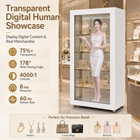 Boîte tactile holographique 3D d'intérieur de 86 pouces avec animation pour usage commercial en magasin, Holobox LCD transparent à IA