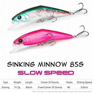 Señuelo de Pesca de Fondo de Velocidad Lenta, Tipo Minnow 85S, 85mm, 14.7g, para Pesca de Lubina, Señuelo Duro DW99 - Product Image 3