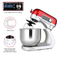 Batteur sur socle planétaire numérique 800W, 6L, à tête inclinable, 12 vitesses, robuste, appareil de cuisine multifonctionnel avec boîtier en fonte