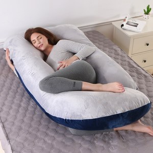 Oreiller de grossesse intégral en forme de <span class=keywords><strong>J</strong></span>, hybride, avec rembourrage de qualité supérieure pour soulager les douleurs au dos, au ventre et aux jambes - Product Image 1