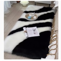 Tapis de chevet populaires, moelleux et shaggy, antidérapants, doux, lavables, en polyester imprimé, nouveauté, antibactériens, pour la décoration intérieure