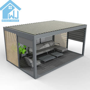 Bricolage en Aluminium, <span class=keywords><strong>idée</strong></span> de jardin, toit, moteur, <span class=keywords><strong>terrasse</strong></span>, Pergola de loup étanche avec store latéral, pergola en Aluminium - Product Image 1