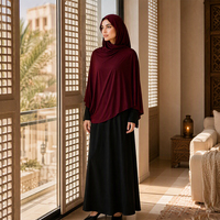 Châle surdimensionné rouge bordeaux pour femmes musulmanes, en soie instantanée, ultra doux, facile à porter, style foulard.
