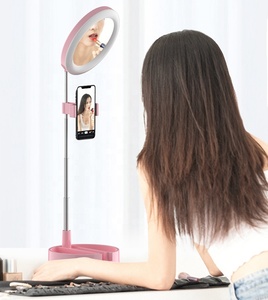Espejo de <span class=keywords><strong>Maquillaje</strong></span> Portátil con Luz LED para Cuidado Personal y Transmisión en Vivo, Espejo Plegable de Viaje, Espejo de Mesa con Lámpara LED de Escritorio - Product Image 5