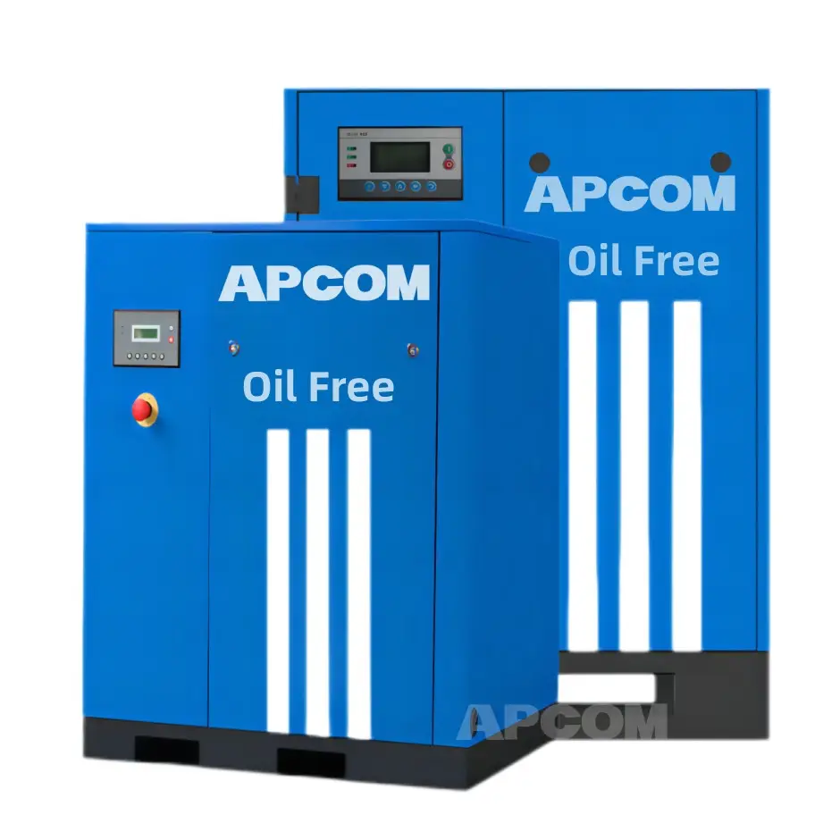 APCOM 공장 관례 22 kw aircompressor 30 HP 120 cfm 오일프리 전기 침묵하는 싼 회전하는 제조자 나사 공기 압축기