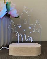Mini Veilleuse LED à Illusion 3D en Forme de Torus, Base en Bois Créative, Rechargeable par USB, Décorative et Lumineuse