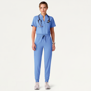 Conjunto de ropa de trabajo de mezcla de algodón Unisex, nueva moda, uniformes quirúrgicos, médicos, enfermeras, conjunto de exfoliación médica, uniformes de Hospital para hombres - Product Image 1