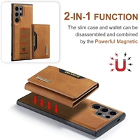 Étui portefeuille pliable 2-en-1 en cuir PU pour cartes de crédit et téléphone, compatible Samsung Galaxy S21 S22 S23 FE S24 S25 S26 Ultra