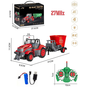 SINO <span class=keywords><strong>1</strong></span>:24 échelle Rc <span class=keywords><strong>tracteur</strong></span> avec batterie rechargeable 4CH télécommande métal ferme remorque ensemble voiture ingénierie jouet pompe à eau - Product Image 2