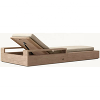 Meubles d'extérieur en bois collection Marbella Chaise longue de patio Chaise en teck Daybed