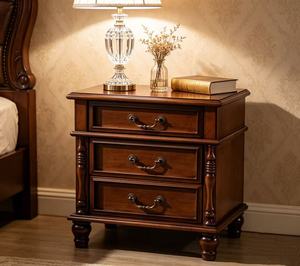 Premium Champagne Gold 3-Drawer Nightstand Luxury Bedroom <b>Bedside</b> Storage Cabinet with Round Legs - Product Image 6