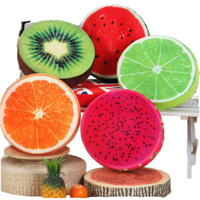 Coussin de chaise rond personnalisable en mousse rembourrée, motif fruits, en peluche, amovible, lavable, antidérapant, vente en gros à prix réduit