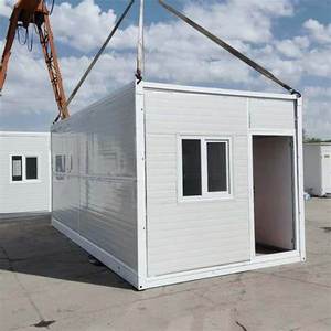 Maison conteneur modulaire préfabriquée miniature portable en acier pour logements, bureaux, hôtels et toilettes, avec emballage plat, de Chine - Product Image 1