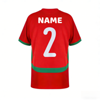 Maillot de Foot Domicile Maroc N°2 2025-2026 – Tenue d'Entraînement Identique, 100% Polyester Respirant, Haut à Manches Courtes pour Adultes