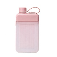 Nouvelle conception écologique, bouteille d'eau en plastique personnalisée de 450 ml, carrée, pour carnet de notes, mémo, plate, sans BPA, isolée pour boissons chaudes/froides, pour les voyages en plein air