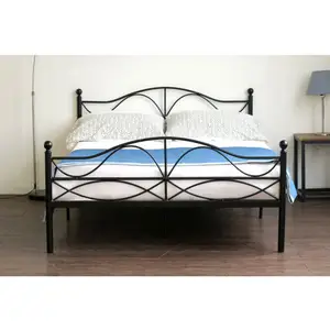 New design black futon mental iron double bed frame designs wood with box metal bed