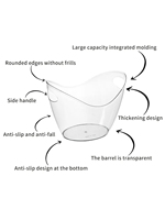 Seau à glace en acrylique transparent de 4L/8L, seau refroidisseur de vin en plastique de qualité alimentaire pour bouteilles de champagne, de bière et de boisson, 1 paquet
