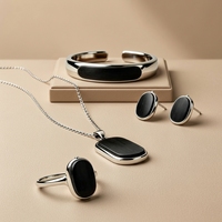 Conjunto de Joyería de Acero Inoxidable 316L con Incrustaciones de Madera, Collar, Anillo, Aretes y Brazalete de Madera Natural, Regalo de Moda para Hombre y Mujer, Venta al Por Mayor, OEM