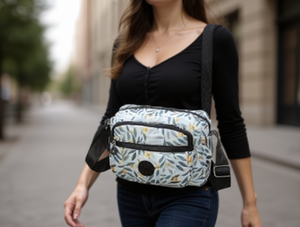 Borsa a Tracolla in Tessuto Composito per Donna con Motivo Floreale, Borsa da Petto alla Moda per Tutte le Stagioni - Product Image 2