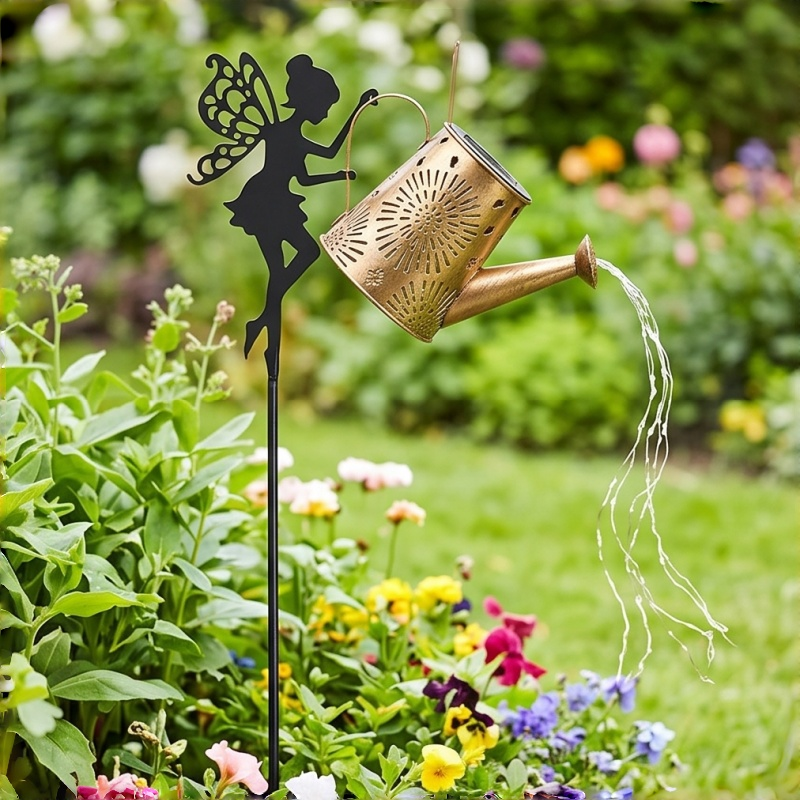 OEM/ODM Enchanted Solar LED Lamp with Fairy Silhouette and Vintage Kettle Shape for Outdoor Patio and Landscape Ambient Lighting
