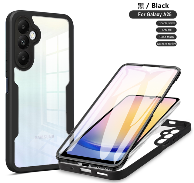 2 in 1 360 Full Protection Case for Samsung Galaxy A06/A16/M35/M55/C55/A55/A35/F55 TPU Acrylic Hybrid Mobile Phone Case