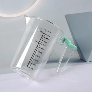250-300ml PC plastic keuken bakbeker met gegradueerde digitale markering, transparant, met stapelbaar handvat - Product Image 1