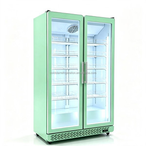 Nouvelle Vitrine Réfrigérée Commerciale à Double Porte Entièrement en Verre 2026 et Réfrigérateur à Boissons pour Magasin de Proximité - Product Image 1
