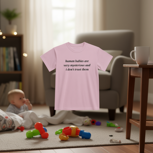 Camiseta divertida con meme: Bebés humanos son misteriosos, irónicos y sarcásticos - Camiseta para adultos - Product Image 1