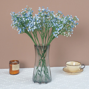 Flor Artificial de Paniculata de Ramas Individuales en Blanco y Azul para Arreglos de Mesa en Bodas - Product Image 3