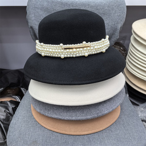 <span class=keywords><strong>Chapeau</strong></span> en feutre de <span class=keywords><strong>laine</strong></span> respirant pour <span class=keywords><strong>femme</strong></span> J105, élégant <span class=keywords><strong>chapeau</strong></span> melon et design rond vintage, décontracté, polyvalent, pour les sorties et les fêtes - Product Image 6