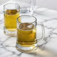 Tasses Stein en verre à bière classique de haute capacité avec logo personnalisé tasses en verre à bière transparent de style allemand de qualité alimentaire avec poignée pour la fête