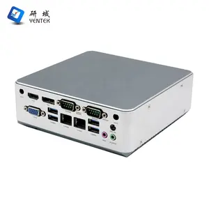 Lüfter Kühlung Aluminiumlegierung i3 i5 i7 Mini-PC RS232 COM vga hd dp Wandhalterung Werk Mini-Desktop-Computer Industrie-Mini-PC