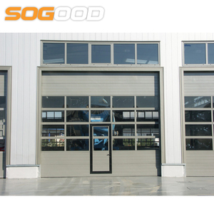 Porte <span class=keywords><strong>de</strong></span> <span class=keywords><strong>garage</strong></span> sectionnelle industrielle moderne en aluminium et acier double Realgres pour entrepôt nord-américain, pour <span class=keywords><strong>deux</strong></span> voitures et <span class=keywords><strong>portes</strong></span> piétonnes - Product Image 1