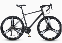 Nouvelle arrivée, vélo de course pour adultes à cadre en acier à haute teneur en carbone, roue intégrée à 3 rayons, frein à disque mécanique avant et arrière, multi-vitesses