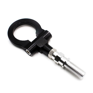 Gancho de remolque universal de acero redondo negro para parachoques delantero de coches de estilo japonés - Product Image 1