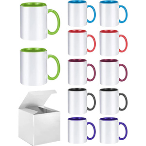 Vente en gros de tasses à café en céramique blanches personnalisées de 11 oz, avec logo imprimé, pour la sublimation, pour Noël - Product Image 1