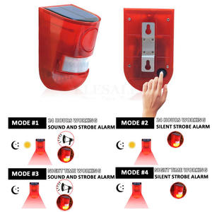 Solar Infrared Motion <b>Sensor</b> Alarm With 110db Siren Strobe <b>Light</b> for Home Garden Carage Shed Car Van Security Alarm System - Product Image 3