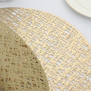 Sous-plats/chargeurs ronds en vinyle métallisé éco-responsables pour la décoration de table à la maison, les bars, les banquets, les mariages et Noël (vente en gros) - Product Image 3