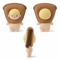 Peluche personnalisée au design unique, adorable poupée en forme de pain grillé pour garçon, en coton écologique, confortable, pour enfants et adultes, idéale comme cadeau.