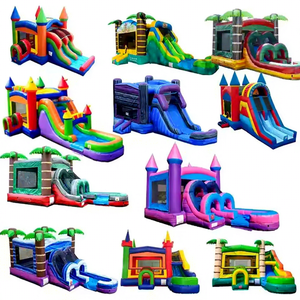 Château <span class=keywords><strong>gonflable</strong></span> <span class=keywords><strong>gonflable</strong></span> <span class=keywords><strong>gonflable</strong></span> personnalisé Combo de maison de rebond extérieur en PVC commercial avec toboggan pour les enfants - Product Image 1