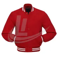 Màu Đỏ Len Varsity Jacket/Áo Khoác Len Cho Nam Giới, Melton Len Tùy Chỉnh Thiết Kế Letterman Varsity Jacket