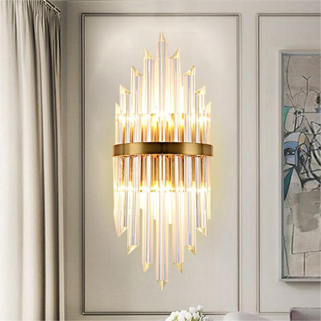 Modern Design Wall Light Indoor Led Crystal Decoration Background Wall Sconce Lamp for Hotel Rooms