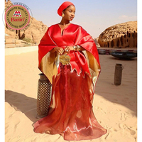 Ensemble de 2 robes africaines en brocart Boubou Dashiki avec doublure douce, couleur marron, robe de mariée nigériane pour femmes, robe de soirée luxueuse