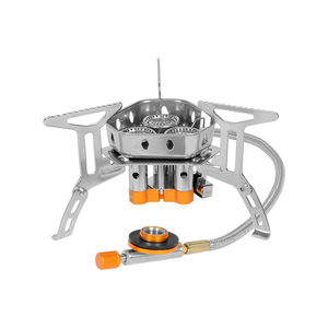 Réchaud pliant portable à trois brûleurs résistant au vent pour <span class=keywords><strong>camping</strong></span> en extérieur, <span class=keywords><strong>barbecue</strong></span> de pique-nique, cuisson à flamme haute, <span class=keywords><strong>gaz</strong></span> butane en cartouche, <span class=keywords><strong>gaz</strong></span> plat - Product Image 1