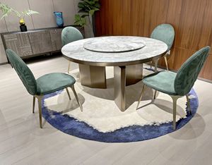 Nouveau design de mobilier de salle à manger Table ronde en marbre Trois pieds en laiton en acier inoxydable Table de cuisine haut de gamme - Product Image 3