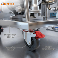 Chariot de base mobile en acier inoxydable sur mesure OEM, chariot sanitaire professionnel en SS316 pour pompes à boissons