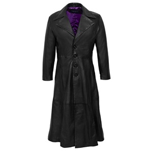 Custom 100% Genuine <b>Black</b> Nappa Leather Men’s Coat Premium Lining Private Label OEM/ODM Wholesale Winter Outerwear - Product Image 1