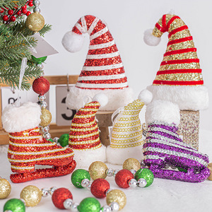 DAMAI Hot Selling Christmas Factory Wholesale Decorations Foam Glitter Christmas Cane Hat <b>Tree</b> Hanging Ornaments - Product Image 3