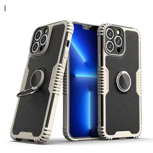 Bốn chống thả ba trong một vòng chủ kim loại magneti Armor Đối với Samsung S22 trường hợp điện thoại